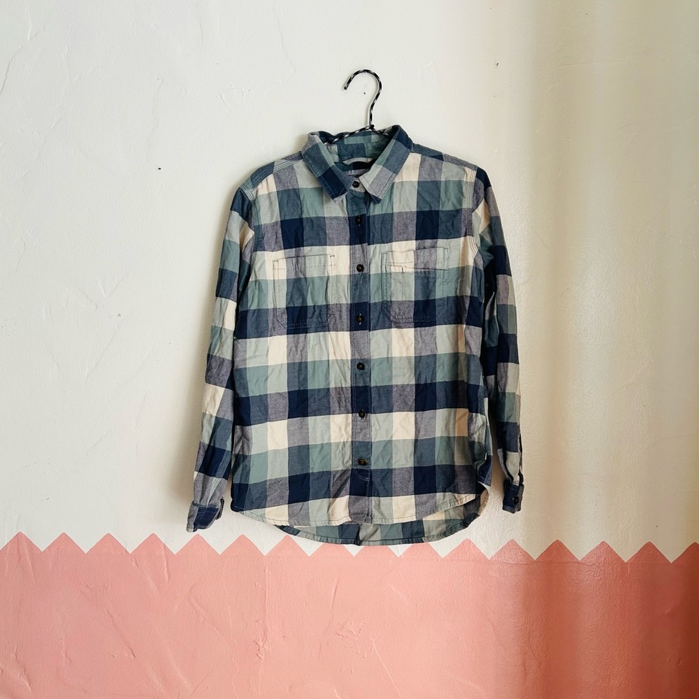 Carhartt kid’s  Blue and White Plaid Shirt
